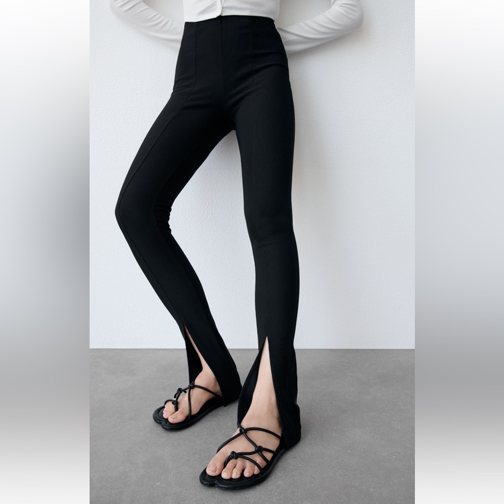 Zara slit ribbed leggings